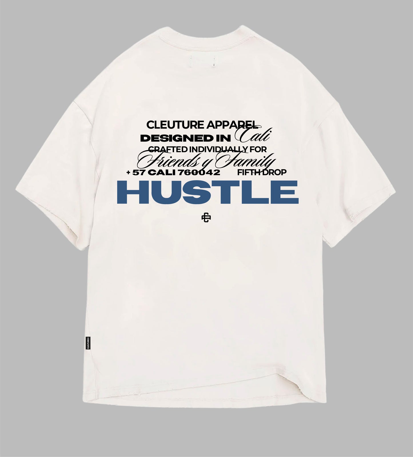 CAMISETA HUSTLE BLANCA