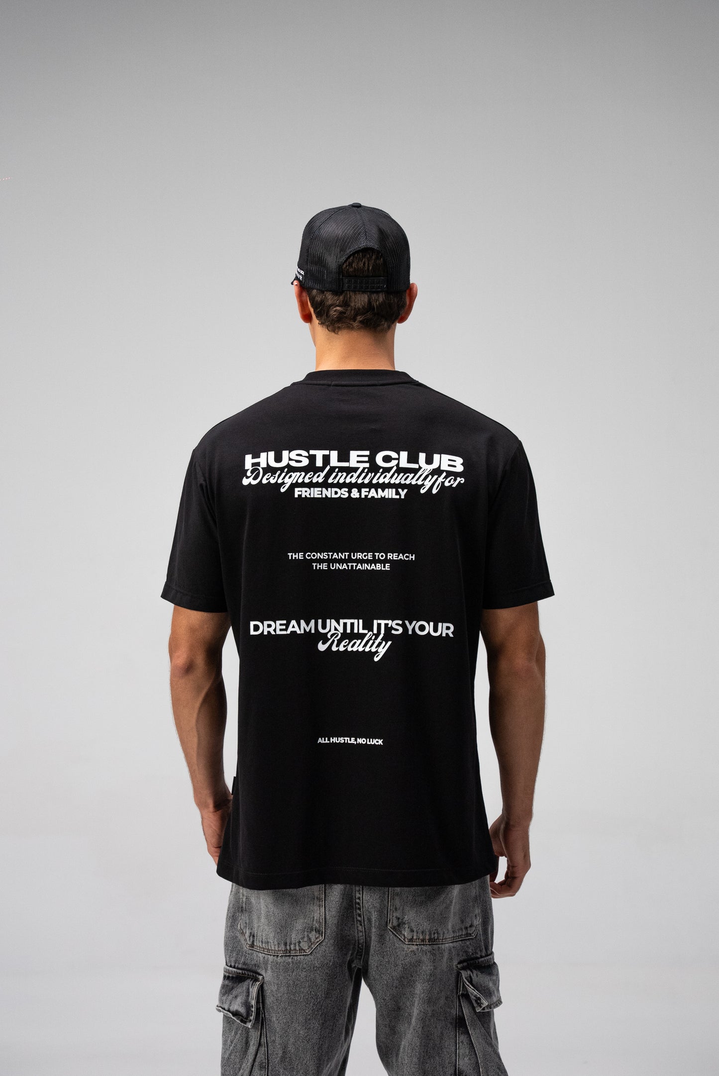 ALL HUSTLE, NO LUCK T-SHIRT