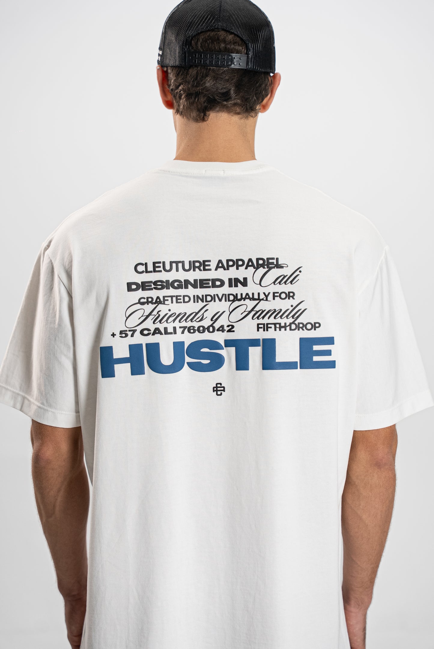 CAMISETA HUSTLE BLANCA